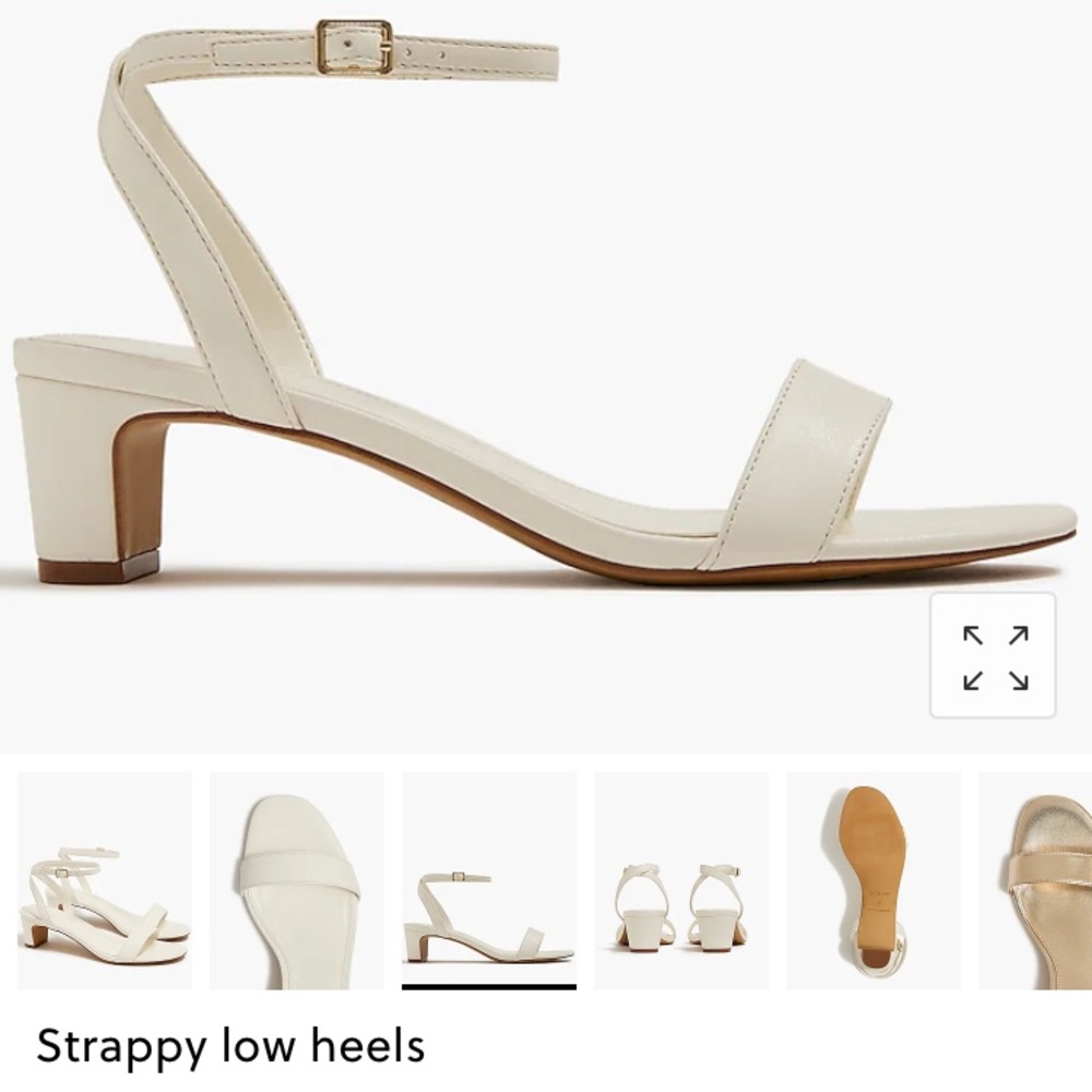 JCrew Strappy Low Heels Ivory - NEW
